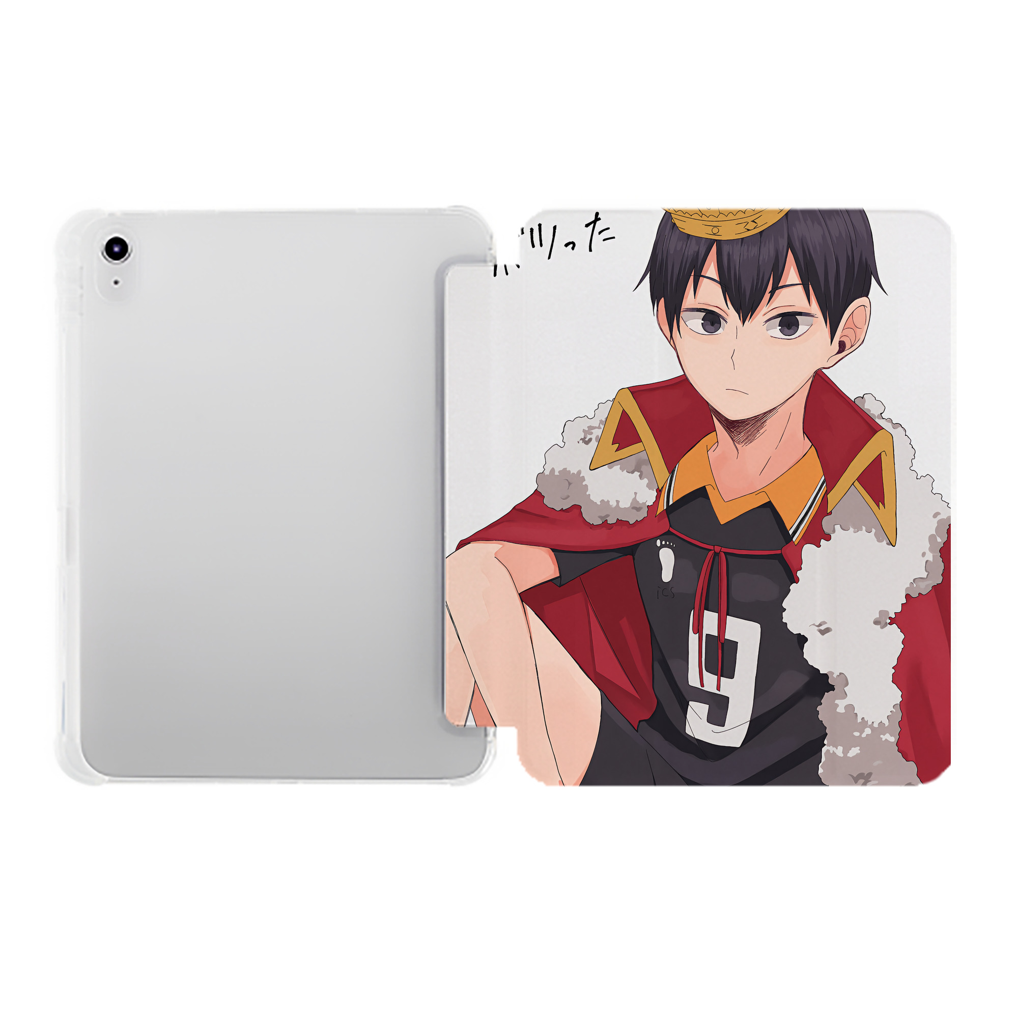 （画像用） ハイキュー!! Haikyu!! IPad ケース ペン収納付き 三つ折りスタンド PUレザー×シリコン 対応機種9.5/10.5/10.9インチ